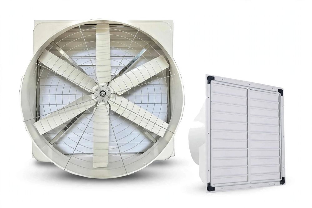 Quạt hút composite cánh lớn kèm cửa chớp